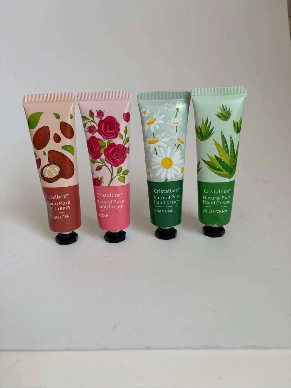 Cristalbox Natural Pure Hand Creams - Shea Butter, Rose, Chamomile, Aloe Vera